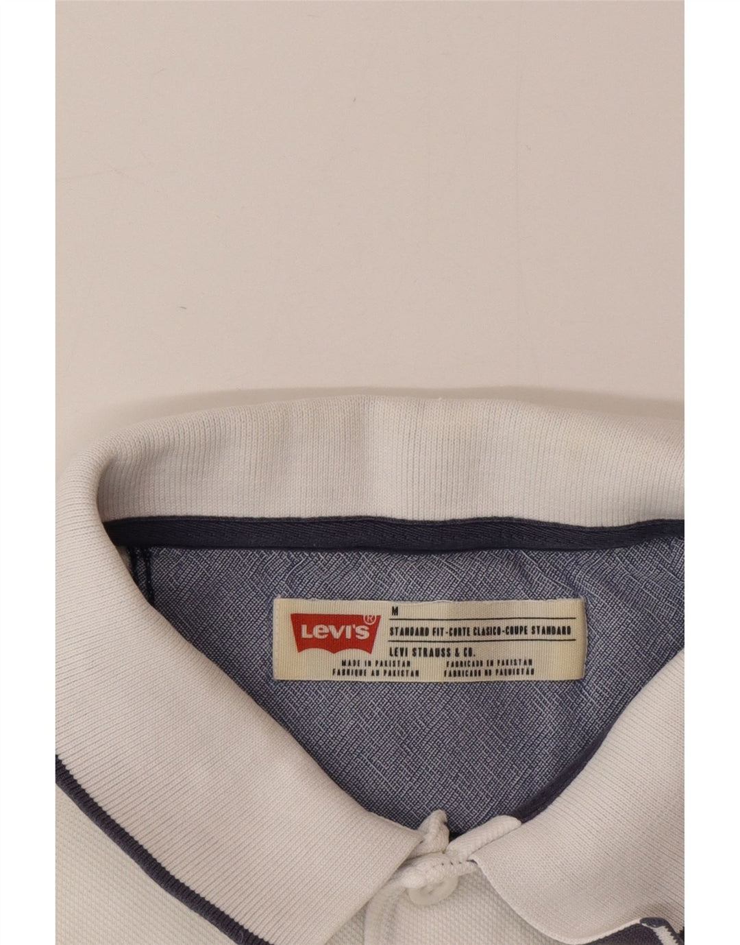 Ανδρικό πουκάμισο πόλο Levi's Standard Fit, μεσαίο λευκό