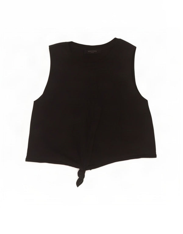 All Saints Γυναικείο Αμάνικο Crop Top UK 10 Small Black Cotton