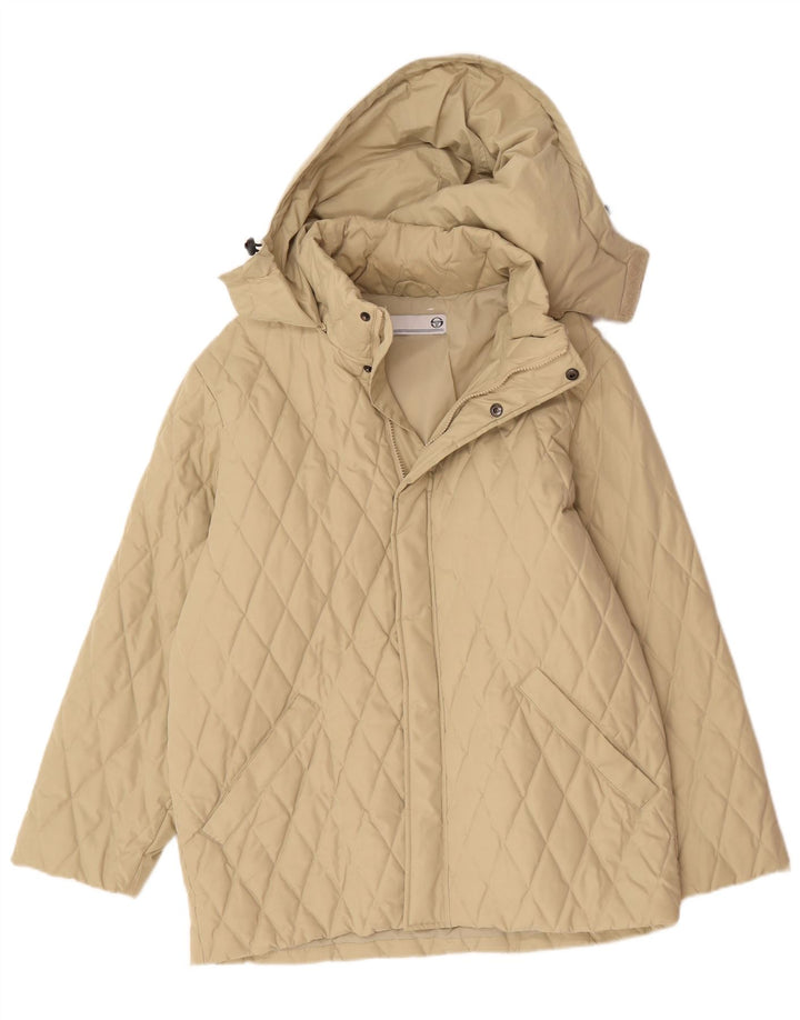 Sergio Tacchini Ανδρικό καπιτονέ μπουφάν με κουκούλα UK 38 Medium Beige Polyester