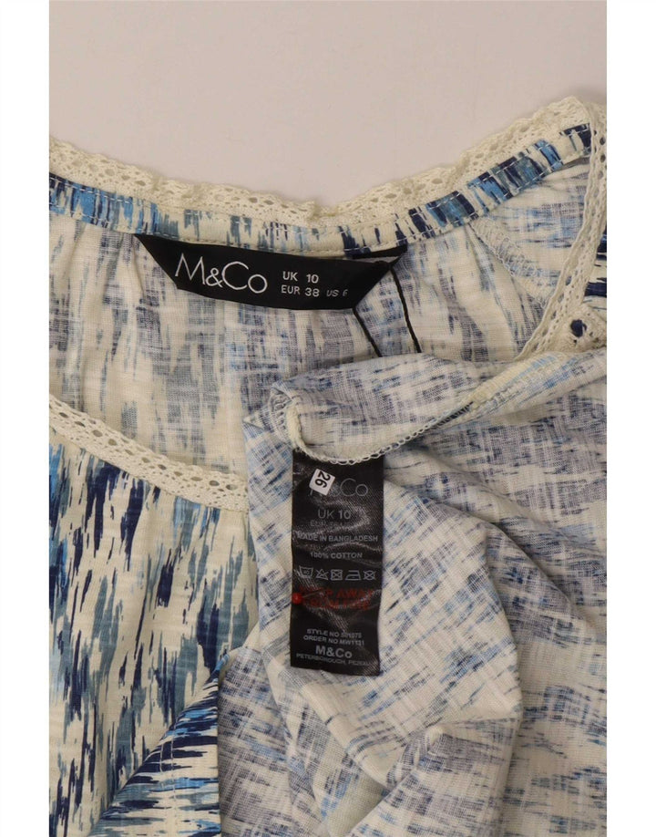 M&Co Γυναικεία Μπλούζα Τοπ UK 10 Small Blue Ikat Cotton