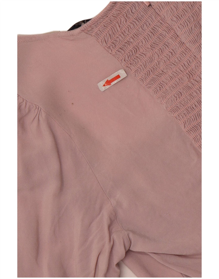 Jack Wills Γυναικεία Crop Μπλούζα Τοπ UK 12 Medium Pink Viscose