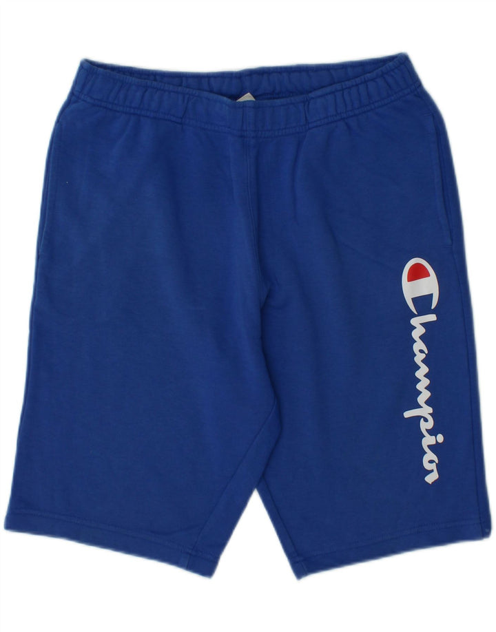 CHAMPION Mens Graphic Sport Shorts Small Blue