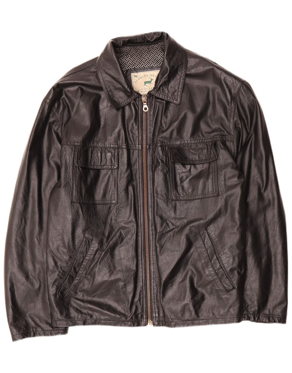 Vintage Ανδρικό Δερμάτινο Μπουφάν UK 40 Large Μαύρο Δερμάτινο