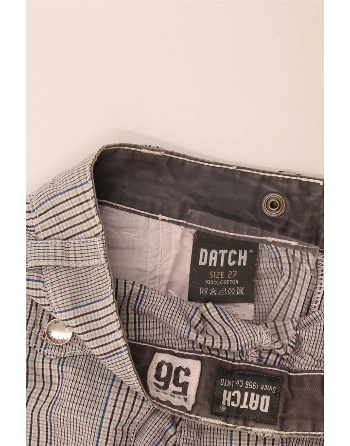Datch Γυναικείο σορτς Chino Small W27 Γκρι βαμβακερό καρέ