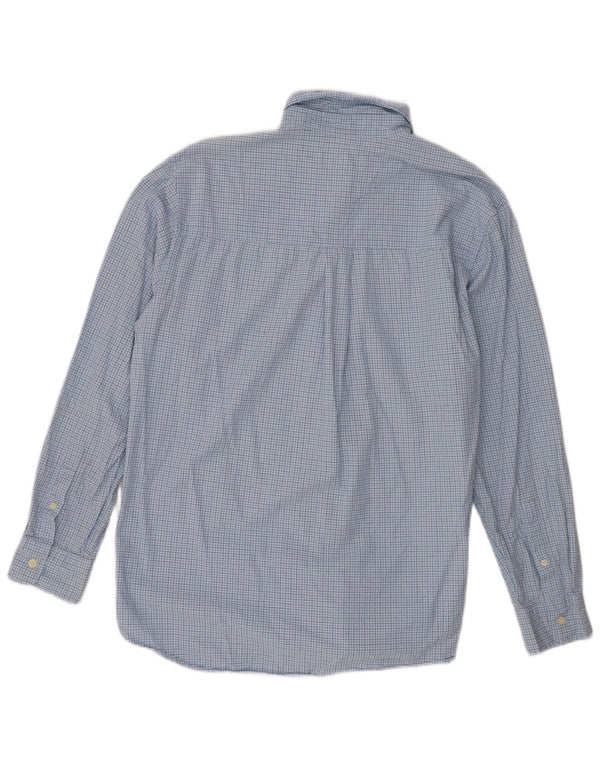 Chaps Mens Shirt Medium Blue Gingham Cotton