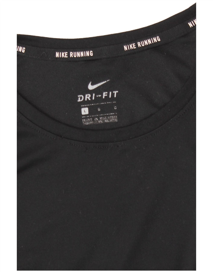 Γυναικείο Nike Dri Fit Μακρυμάνικο UK 14 Large μαύρο πολυεστέρας