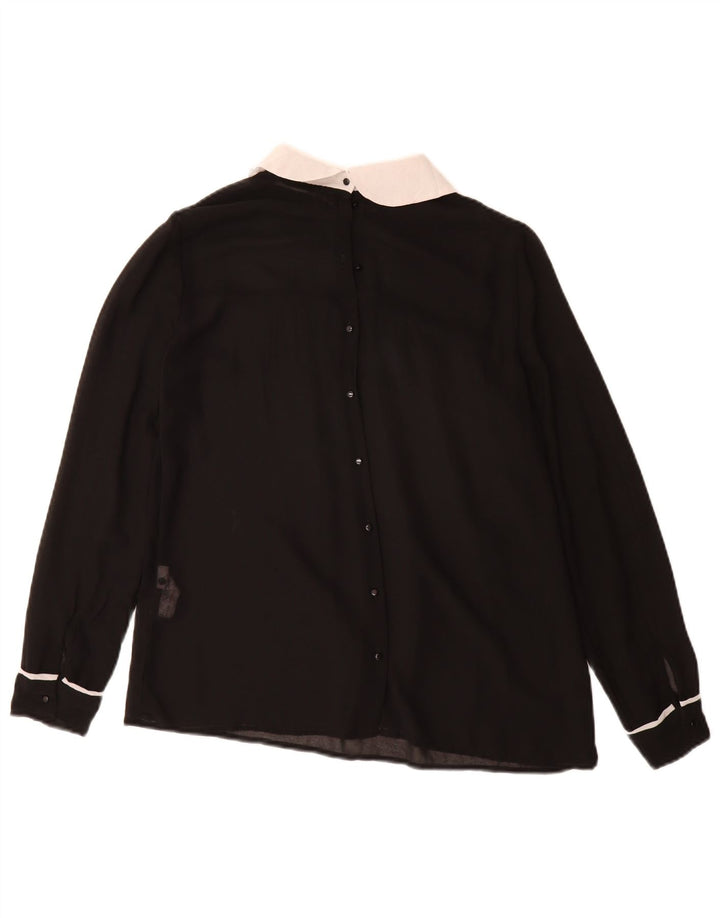 Zara Γυναικείο πουκάμισο Μπλούζα UK 10 Small Black Polyester