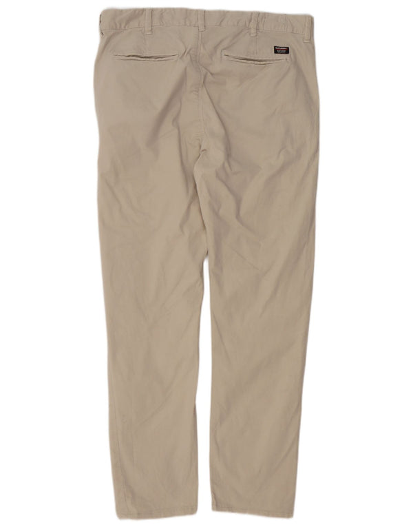 SUPERDRY Mens Slim Chino Trousers W34 L28 Beige Cotton