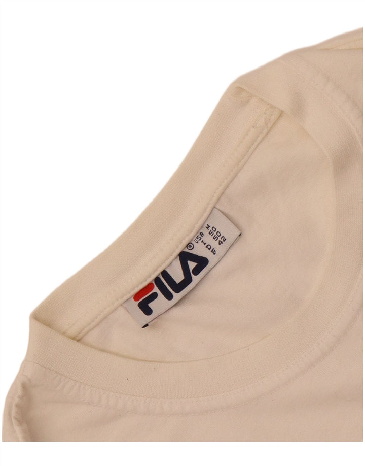 Ανδρικό γραφικό T-shirt Fila Top Medium White