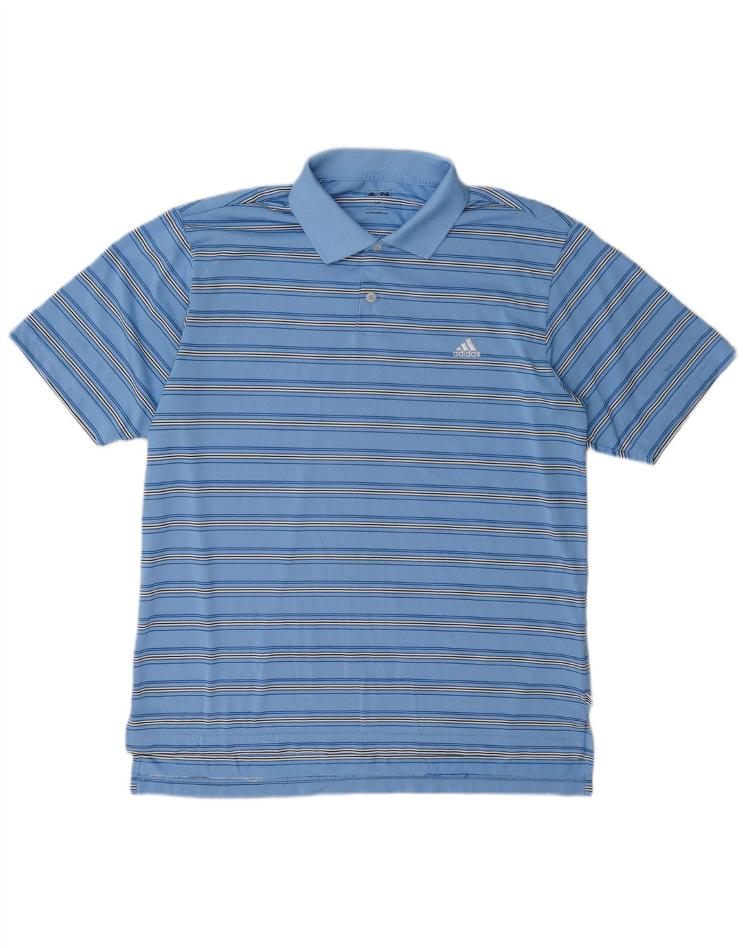 Ανδρικό πουκάμισο Adidas Polo μεγάλο μπλε ριγέ πολυεστέρα