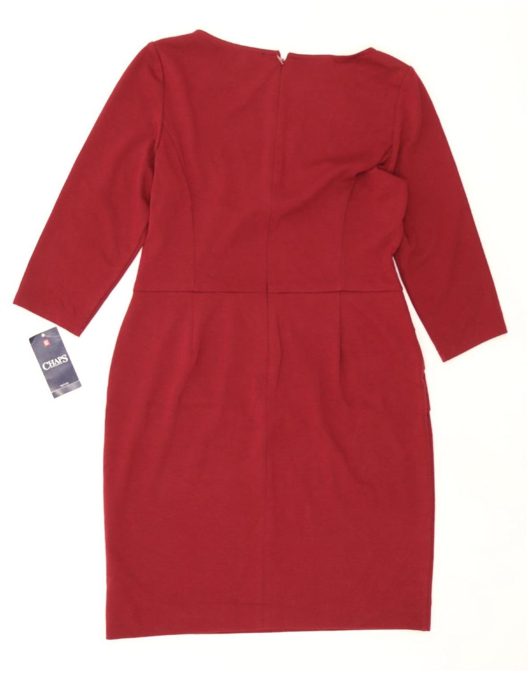 CHAPS Womens Petite 3/4 Sleeve Sheath Dress US 14 XL Red Polyester Vintage Chaps and Second-Hand Chaps from Messina Hembry 