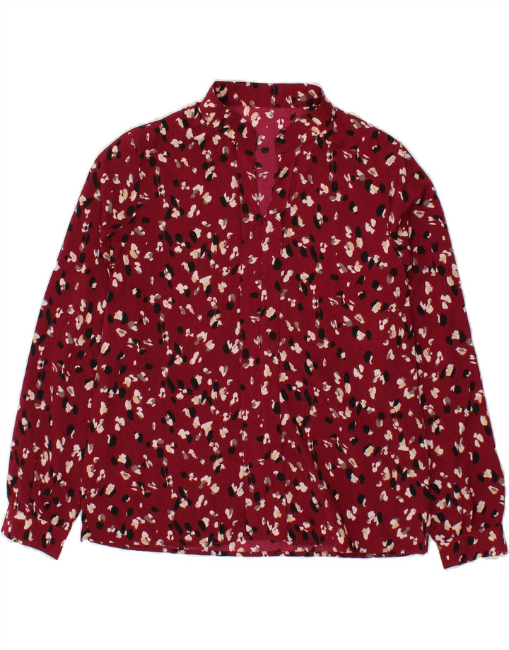 VINTAGE Womens Abstract Pattern Blouse Top UK 16 Large Maroon Vintage Vintage and Second-Hand Vintage from Messina Hembry 