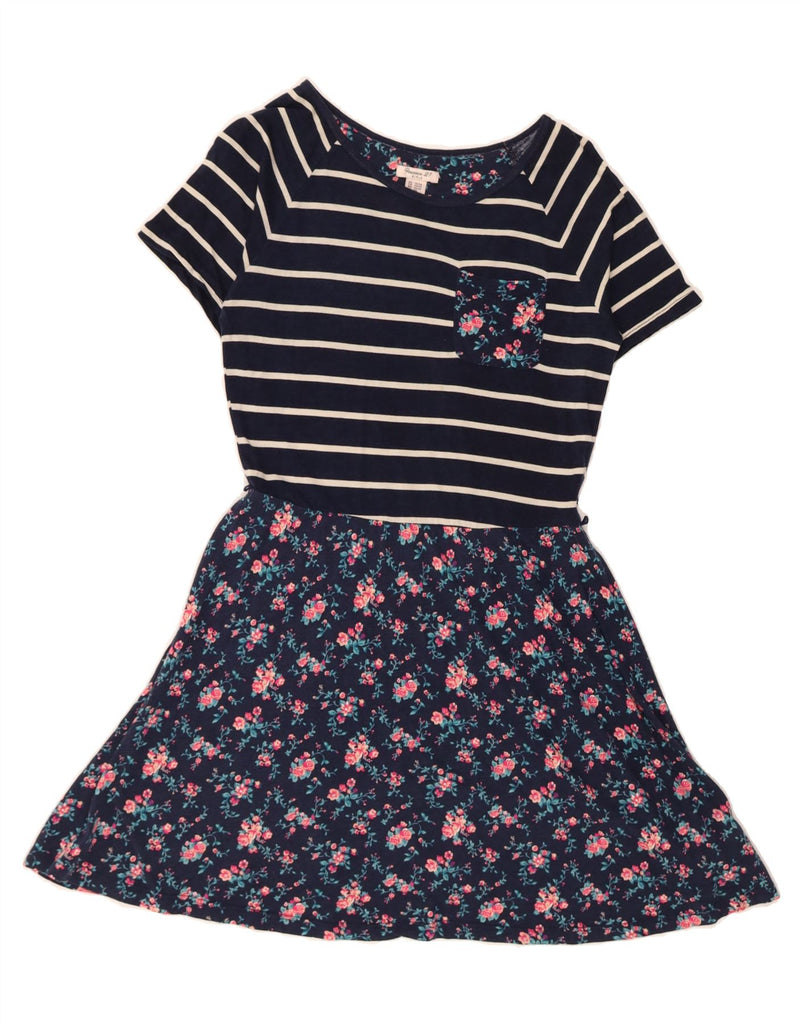 FOREVER 21 Girls A-Line Dress 13-14 Years Navy Blue Floral Cotton Nautical Vintage Forever 21 and Second-Hand Forever 21 from Messina Hembry 