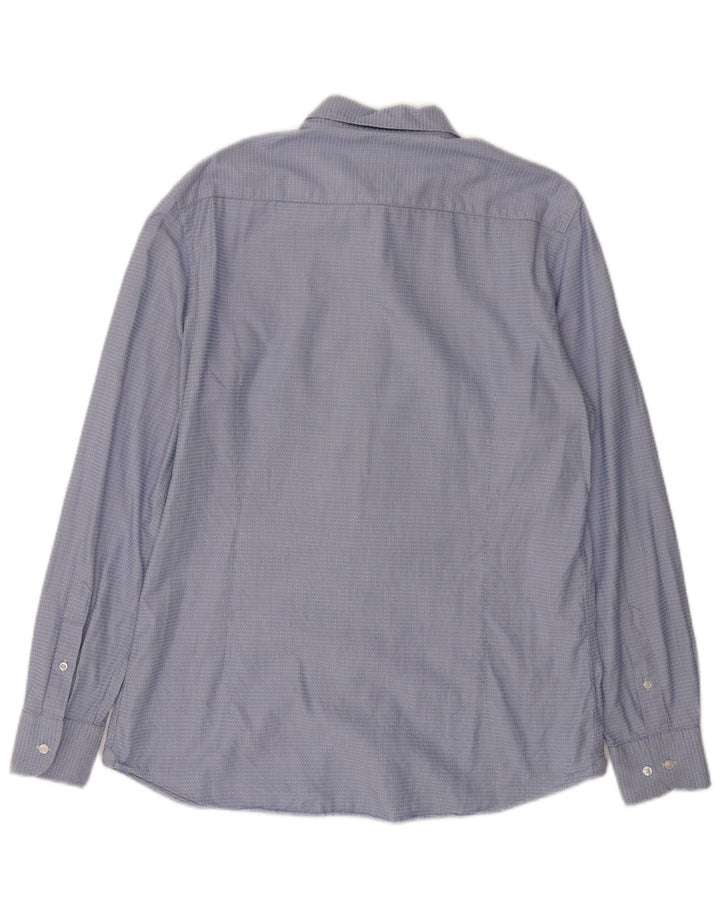 Ανδρικό πουκάμισο MASSIMO DUTTI Μεγάλο μπλε βαμβακερό ριγέ