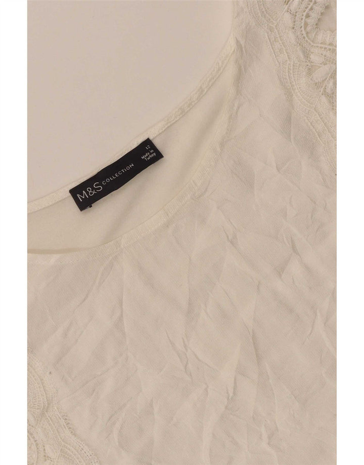 Marks & Spencer Γυναικεία αμάνικη μπλούζα τοπ UK 12 Medium White