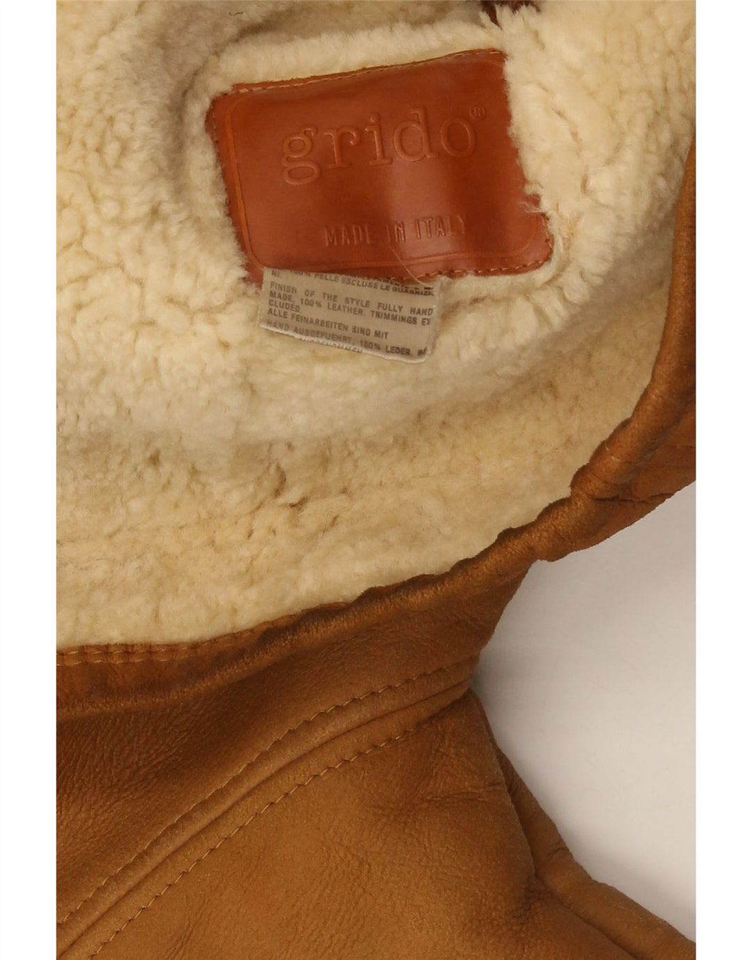 Vintage Ανδρικό Shearling Jacket UK 40 Large Brown Δερμάτινο