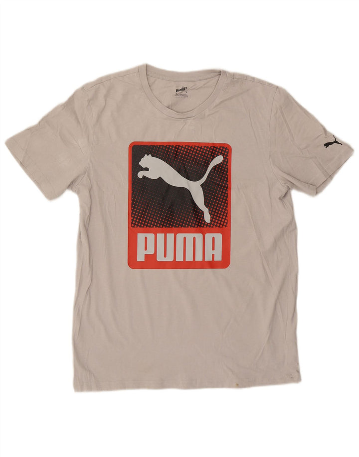 Ανδρικό γραφικό μπλουζάκι Puma, μεσαίο γκρι βαμβακερό