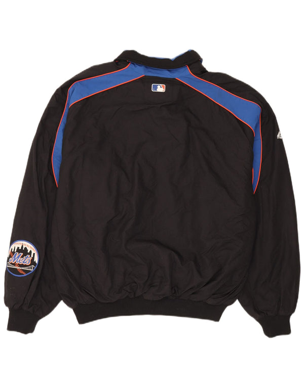 Majestic Mens Mets Graphic Tracksuit Top Jacket XL Black Colourblock Nylon