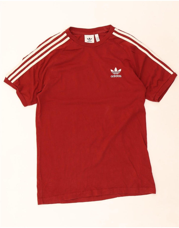 Ανδρικό T-Shirt Adidas Top από μεσαίο μπορντό βαμβάκι