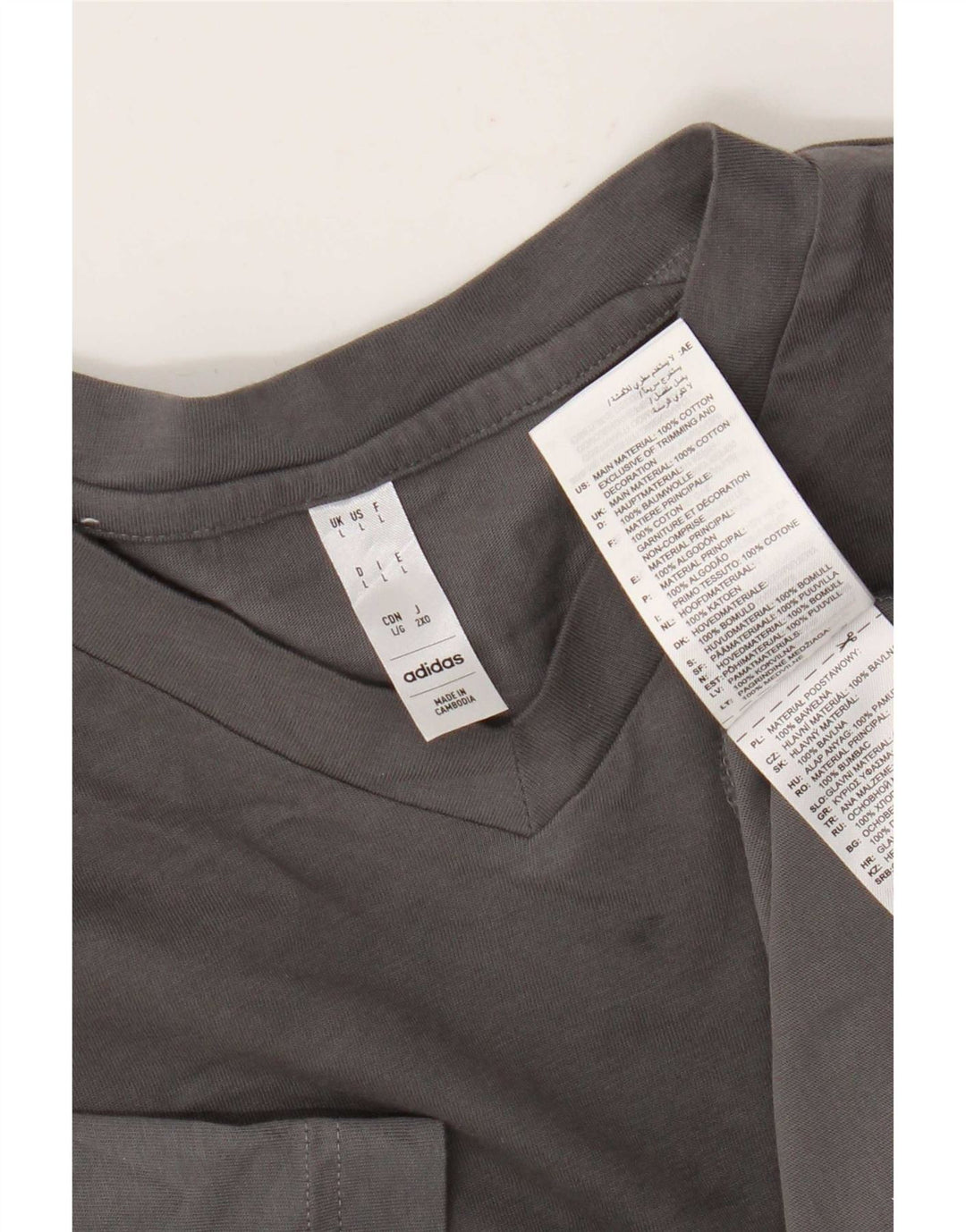 Ανδρικό T-Shirt Adidas Top μεγάλο γκρι βαμβακερό