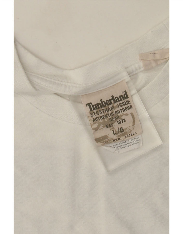 Ανδρικό γραφικό T-Shirt Timberland Top μεγάλο λευκό βαμβακερό