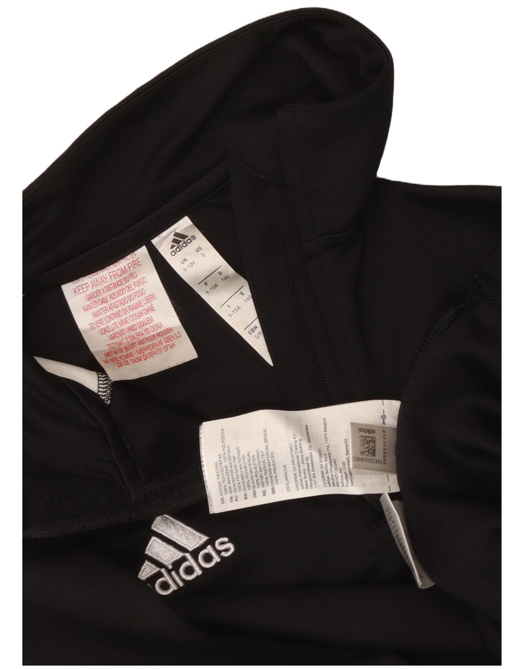 Adidas Boys Climalite Πουλόβερ φόρμα Top 9-10 Years Black Colourblock