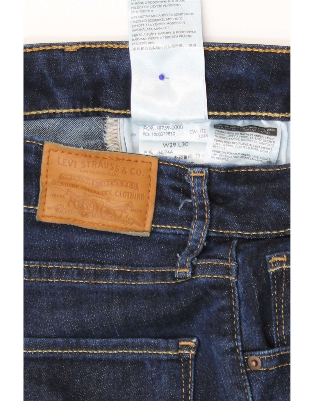 Levi's Womens 725 Bootcut Jeans W29 L30 Navy Blue Lyocell