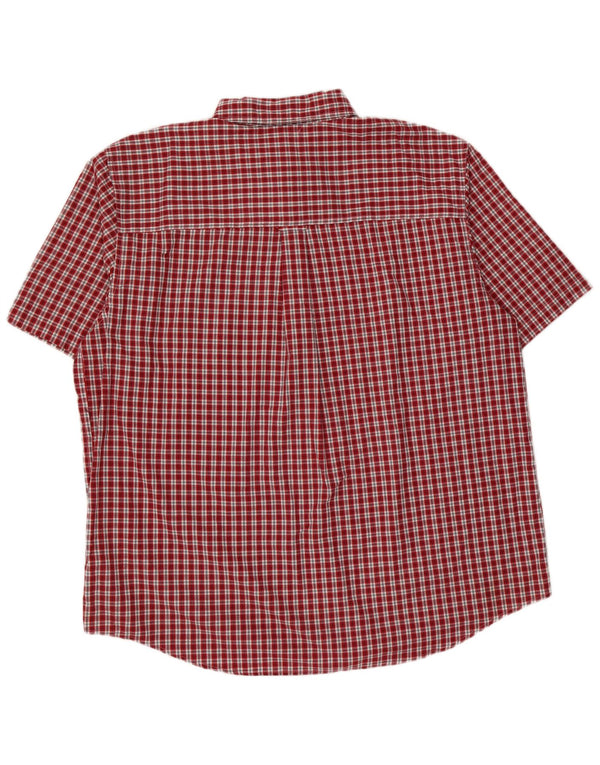 Chaps Mens Easy Care κοντομάνικο πουκάμισο 2XL κόκκινο καρό βαμβακερό