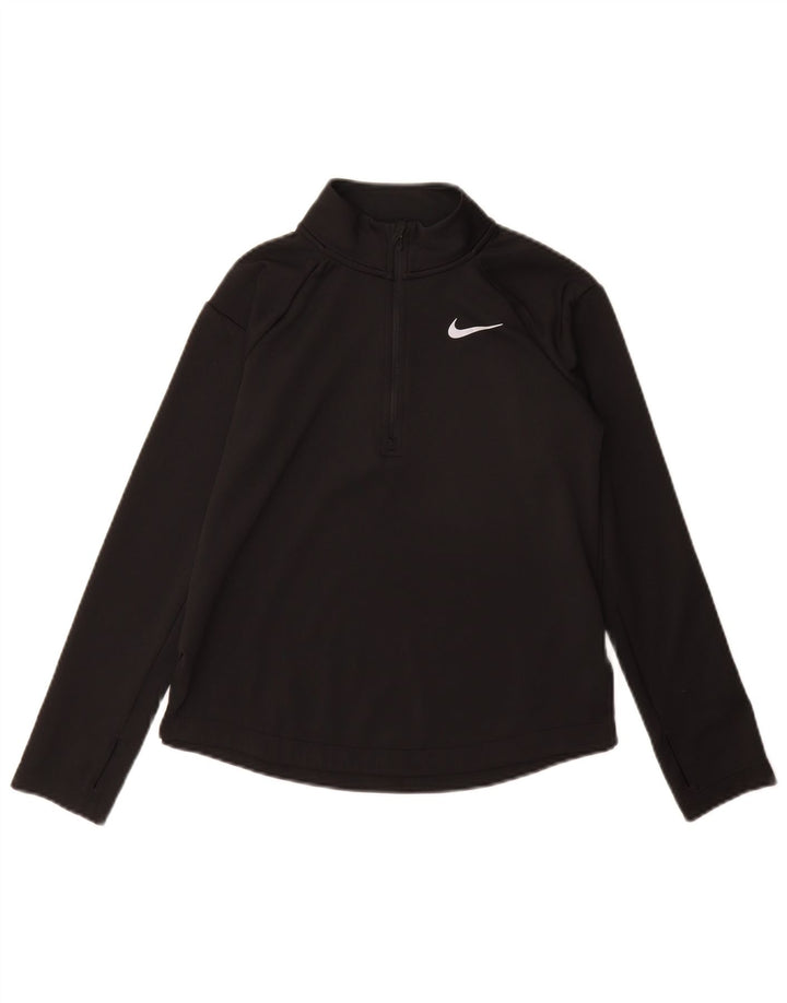 Φόρμα Nike Girls Dri Fit με φερμουάρ πουλόβερ φόρμα 10-11 ετών, μεσαίο μαύρο