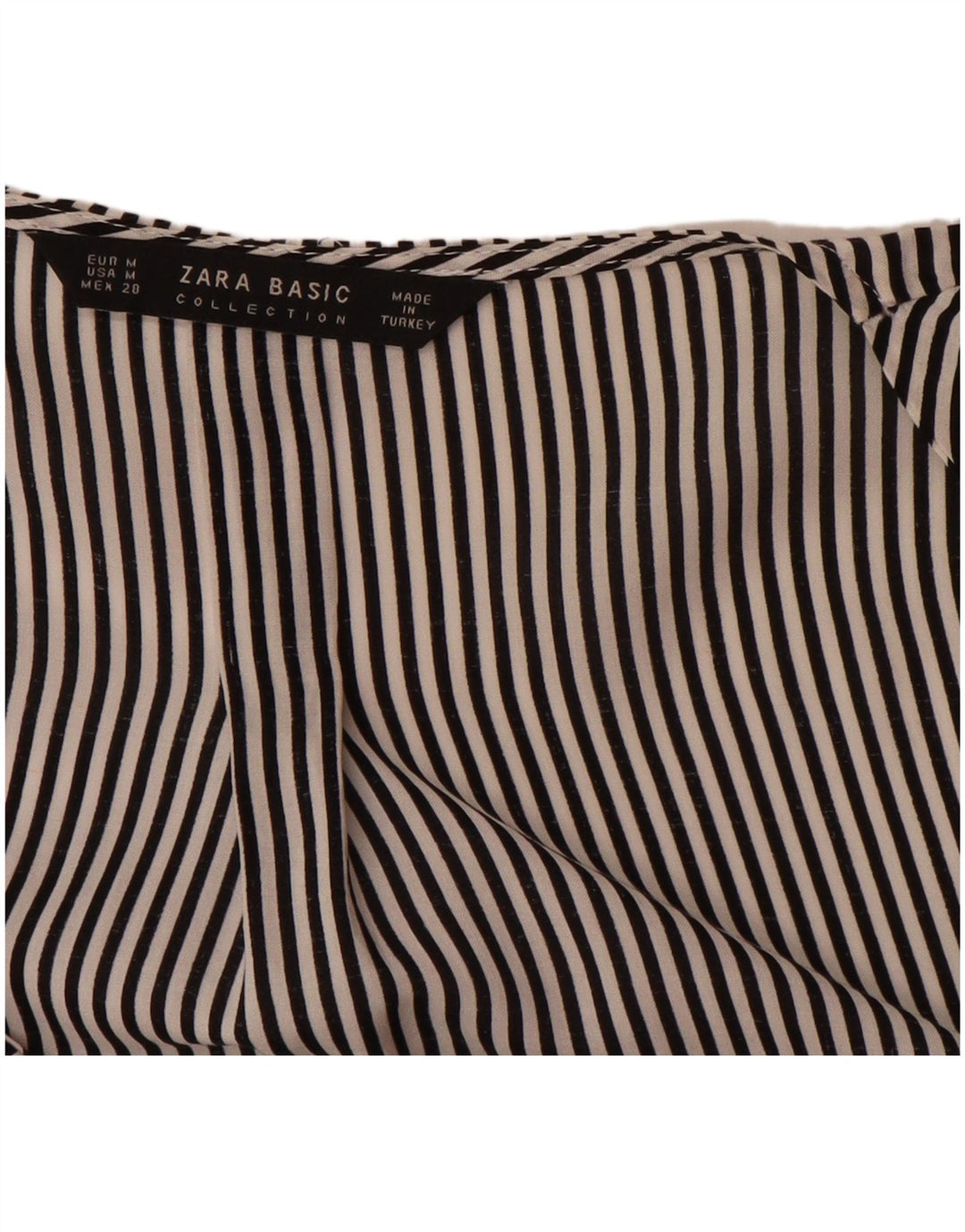 ZARA Womens Longline Shirt Blouse UK 14 Medium Black Pinstripe