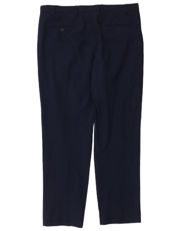 Ανδρικό καθημερινό παντελόνι Marks & Spencer W36 L31 Navy Blue Wool
