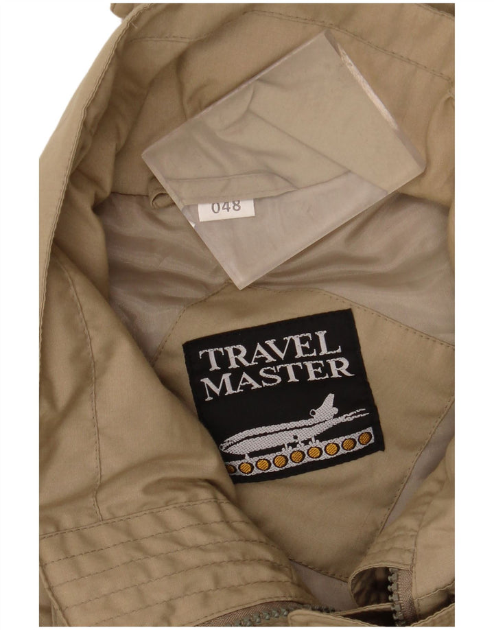 VINTAGE Mens Utility Jacket IT 48 Medium Beige Polyester