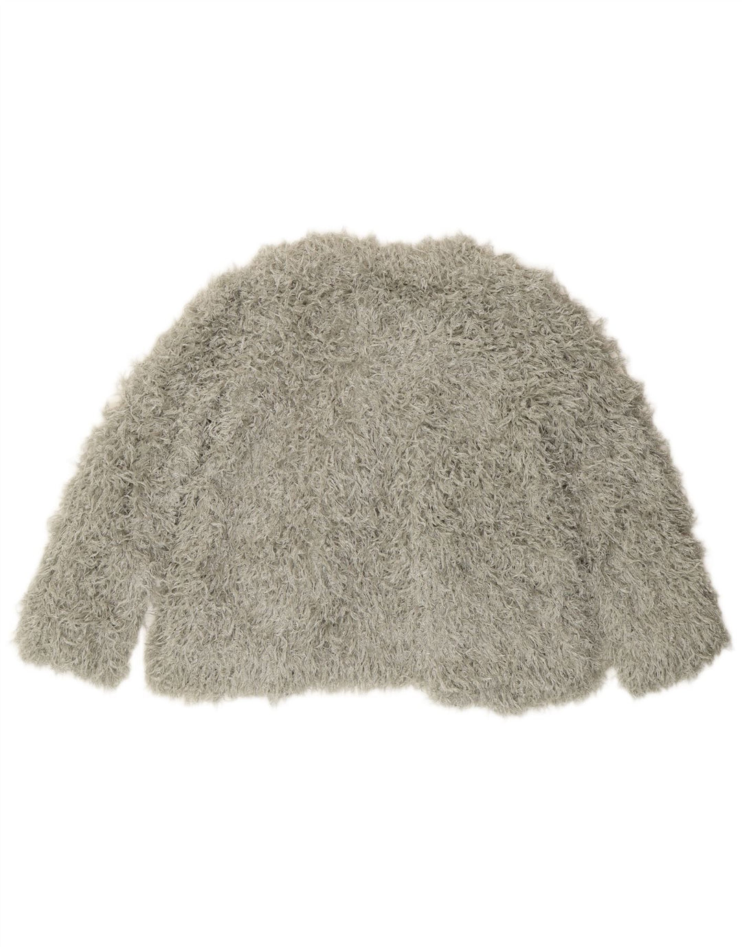Zara Γυναικείο Μπουφάν από Faux Fur Crop UK 10 Small Grey Polyester
