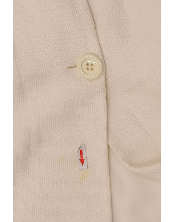 Massimo Dutti Γυναικείο σακάκι σακάκι με 2 κουμπιά Crop EU 38 Medium White