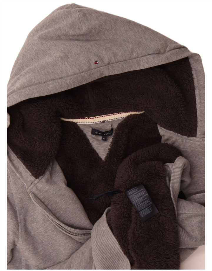 Tommy Hilfiger Boys Sherpa Zip Hoodie πουλόβερ 15-16 ετών γκρι βαμβακερό