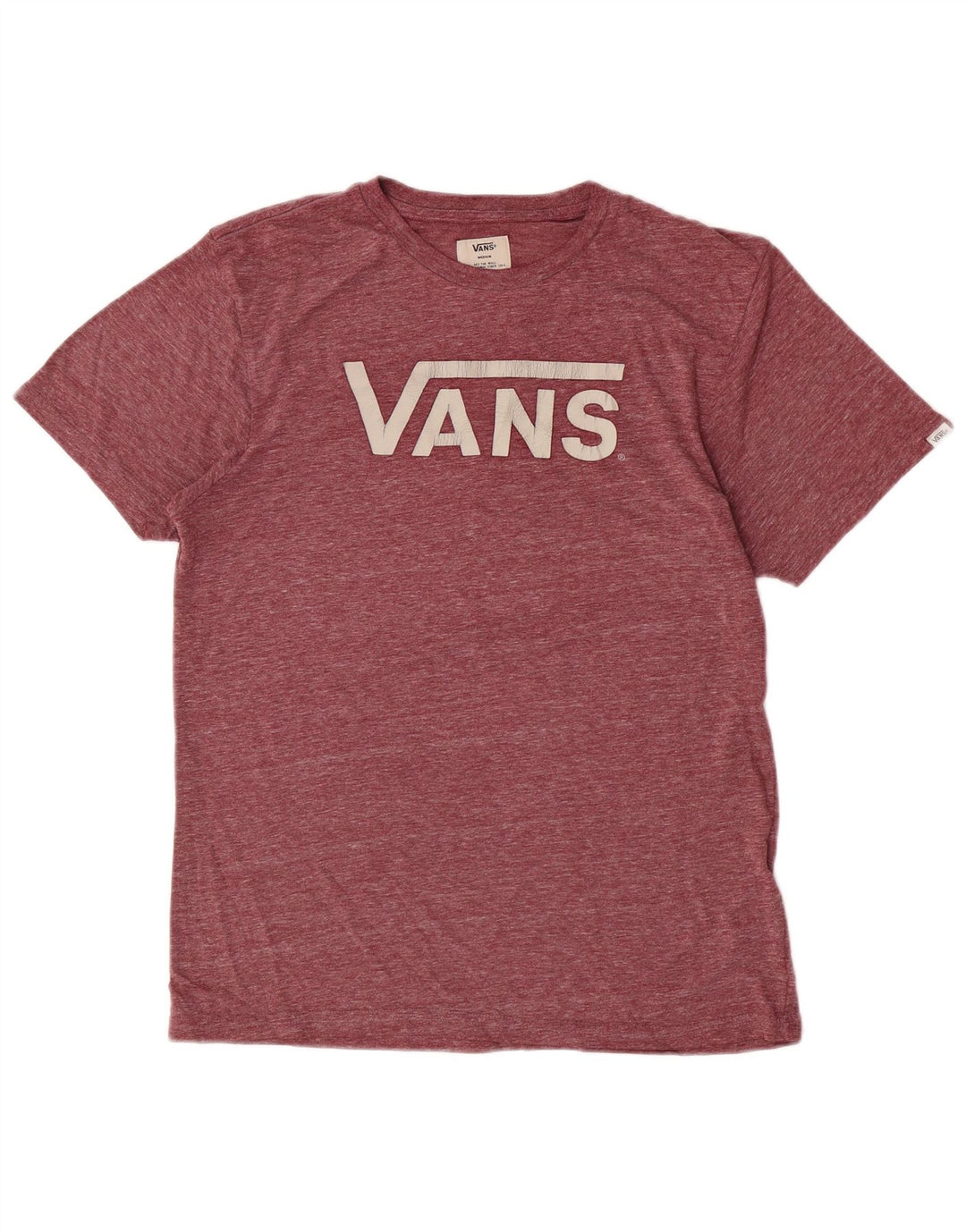 Ανδρικό γραφικό T-Shirt Vans Top Medium Burgundy Flecked Polyester