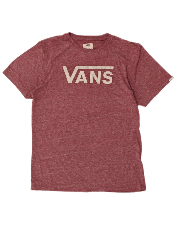 Ανδρικό γραφικό T-Shirt Vans Top Medium Burgundy Flecked Polyester