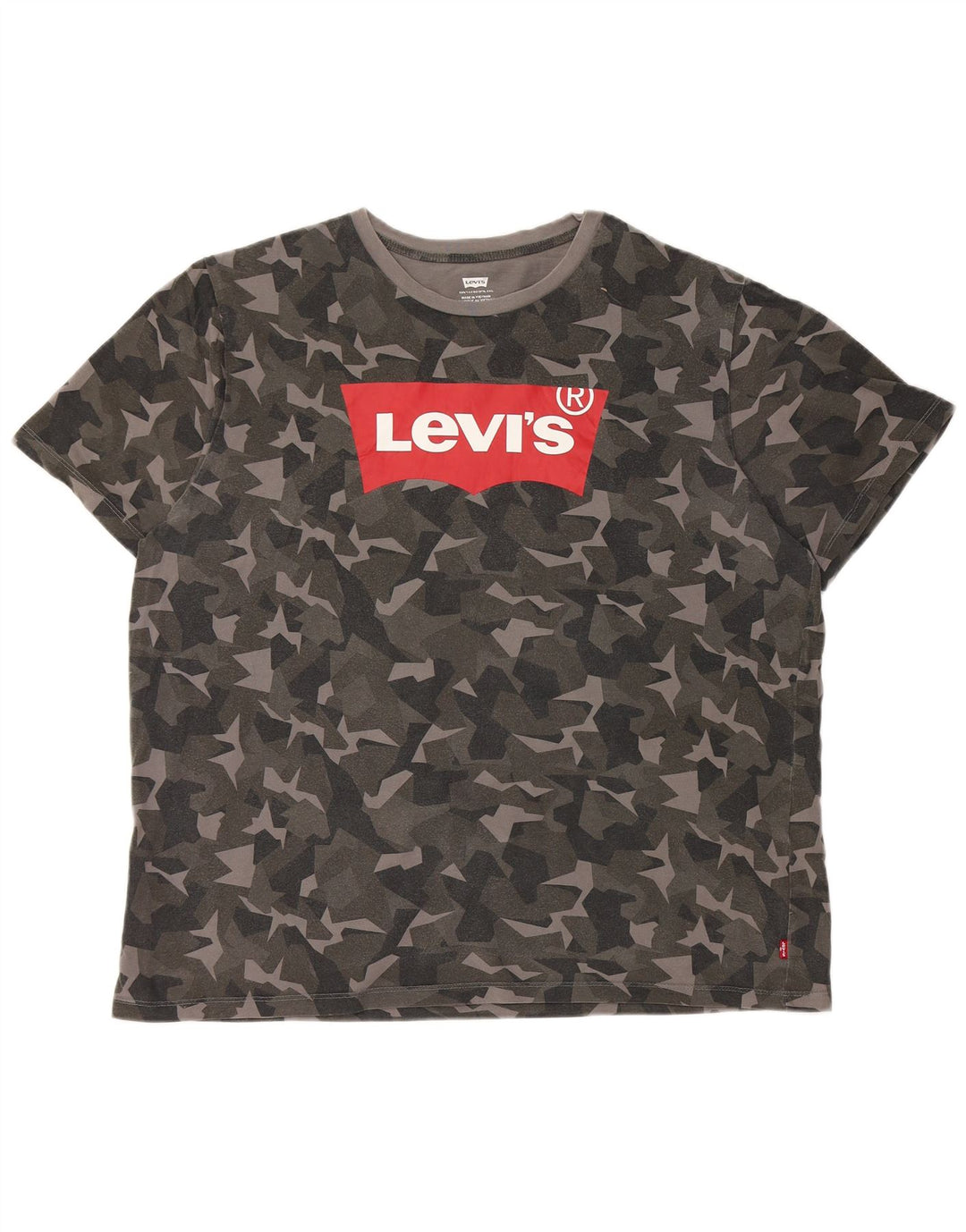 Ανδρικό γραφικό T-Shirt LEVI'S Top XL Γκρι βαμβακερό καμουφλάζ