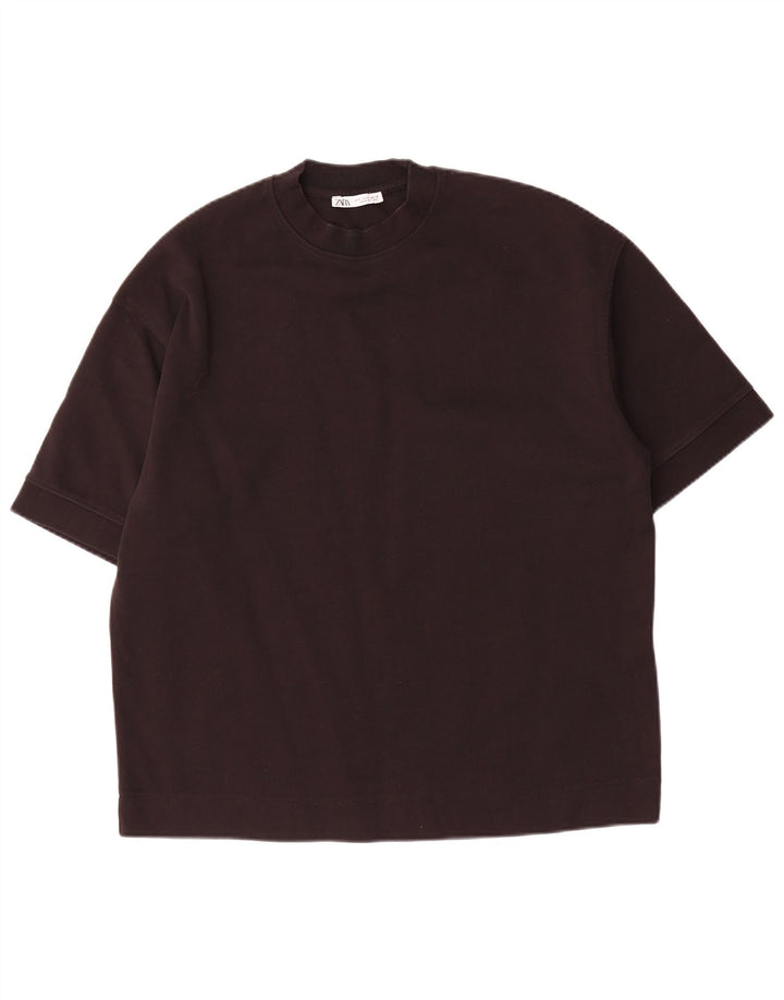 Zara Ανδρικό T-Shirt Top Μικρό μαύρο βαμβακερό