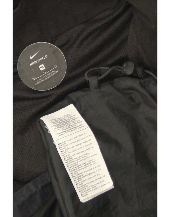 Ανδρικό μπουφάν βροχής με κουκούλα Nike UK 42 XL μαύρο πολυεστέρα