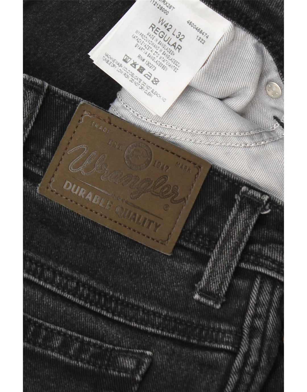 Ανδρικό τζιν κανονικό ίσιο Wrangler W42 L32 Γκρι βαμβακερό