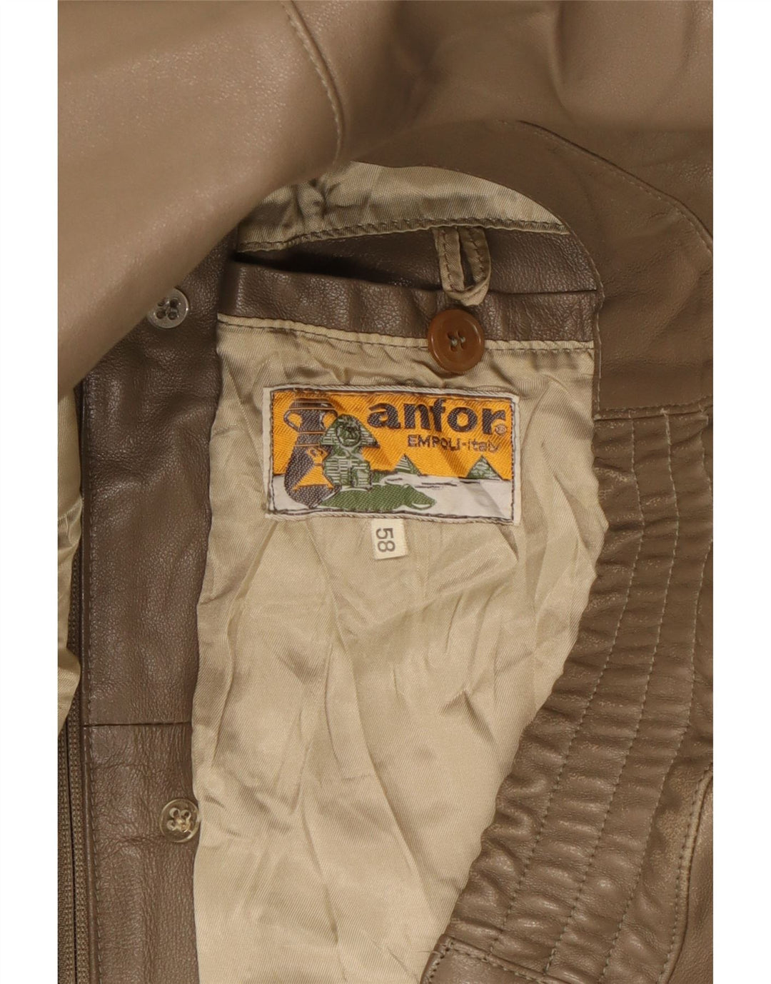 Ανδρικό Δερμάτινο Μπουφάν Anfor IT 58 2XL Καφέ