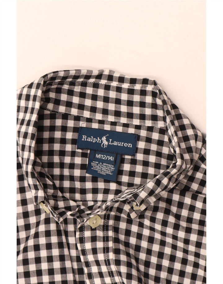 Ralph Lauren Boys Graphic πουκάμισο 12-13 ετών Μεσαίο μαύρο βαμβακερό Gingham