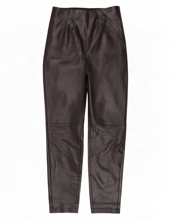 Zara Γυναικείο Skinny Δερμάτινο Παντελόνι Μικρό W26 L27 Μαύρο Πολυεστέρα