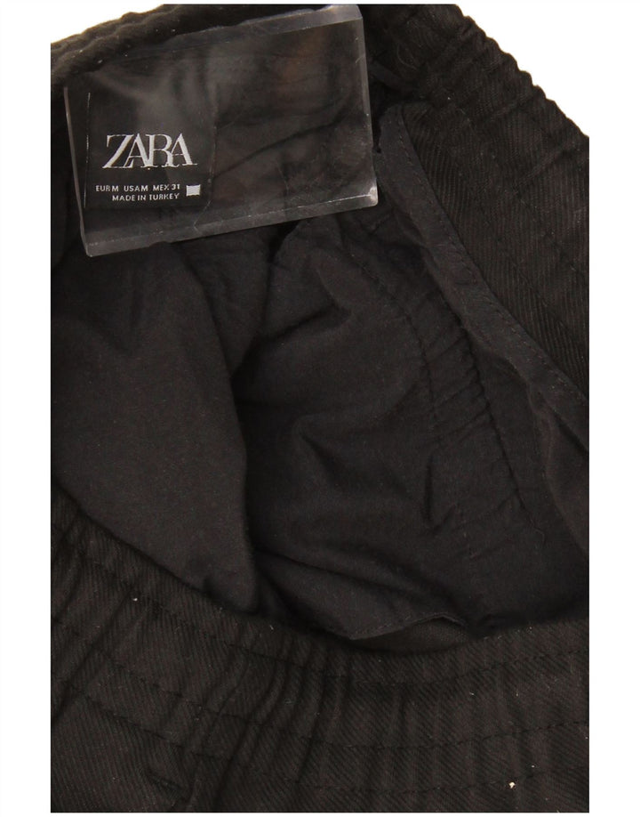ZARA Womens Slim Cropped Trousers Medium W28 L23 Black