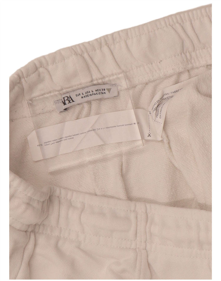 Zara Γυναικεία φόρμα παντελόνι UK 16 Large White Cotton