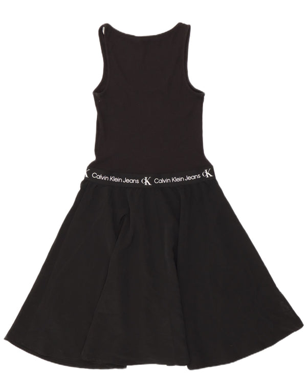 Calvin Klein Γυναικείο Αμάνικο Γραφικό Φόρεμα Α-Line Small Black Modal