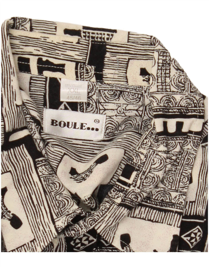 Ανδρικό κοντομάνικο πουκάμισο BOULEE μέγεθος 45/46 2XL Μαύρο συνονθύλευμα βισκόζη