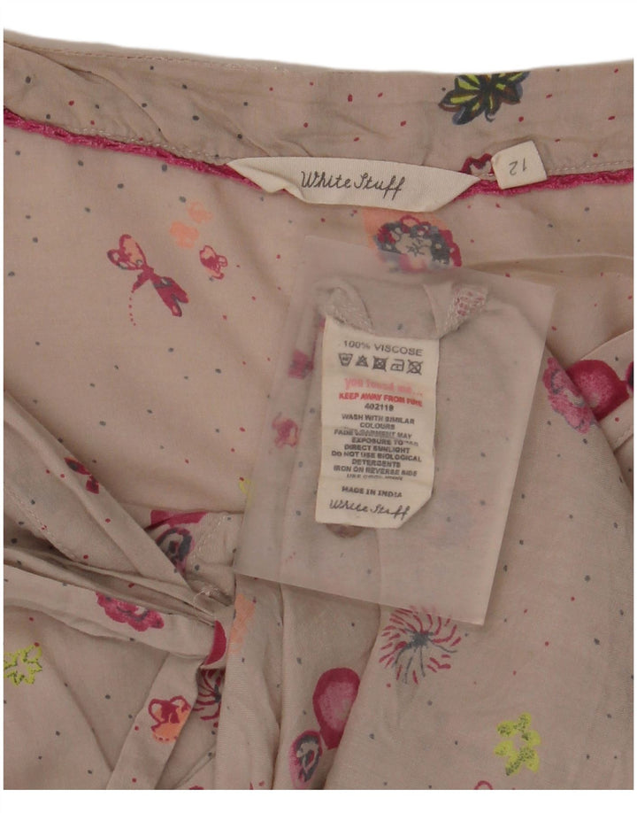 White Stuff Γυναικείο Πουκάμισο Μπλούζα UK 12 Medium Beige Floral Viscose