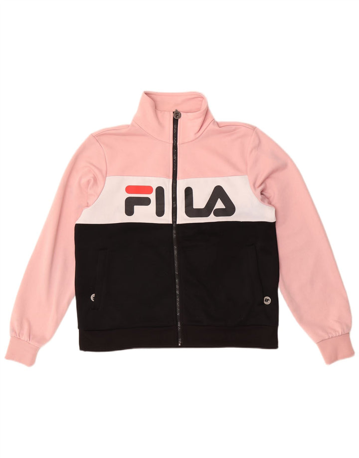 Γυναικεία φόρμα γραφικών Fila Top Jacket UK 14 Medium Pink Colourblock